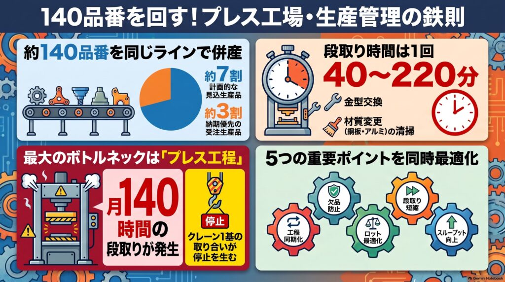 金属部品・ボディパネルのAI生産スケジューリング 第1回 インフォグラフィック