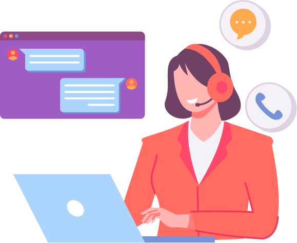 サポートをしているスタッフの絵